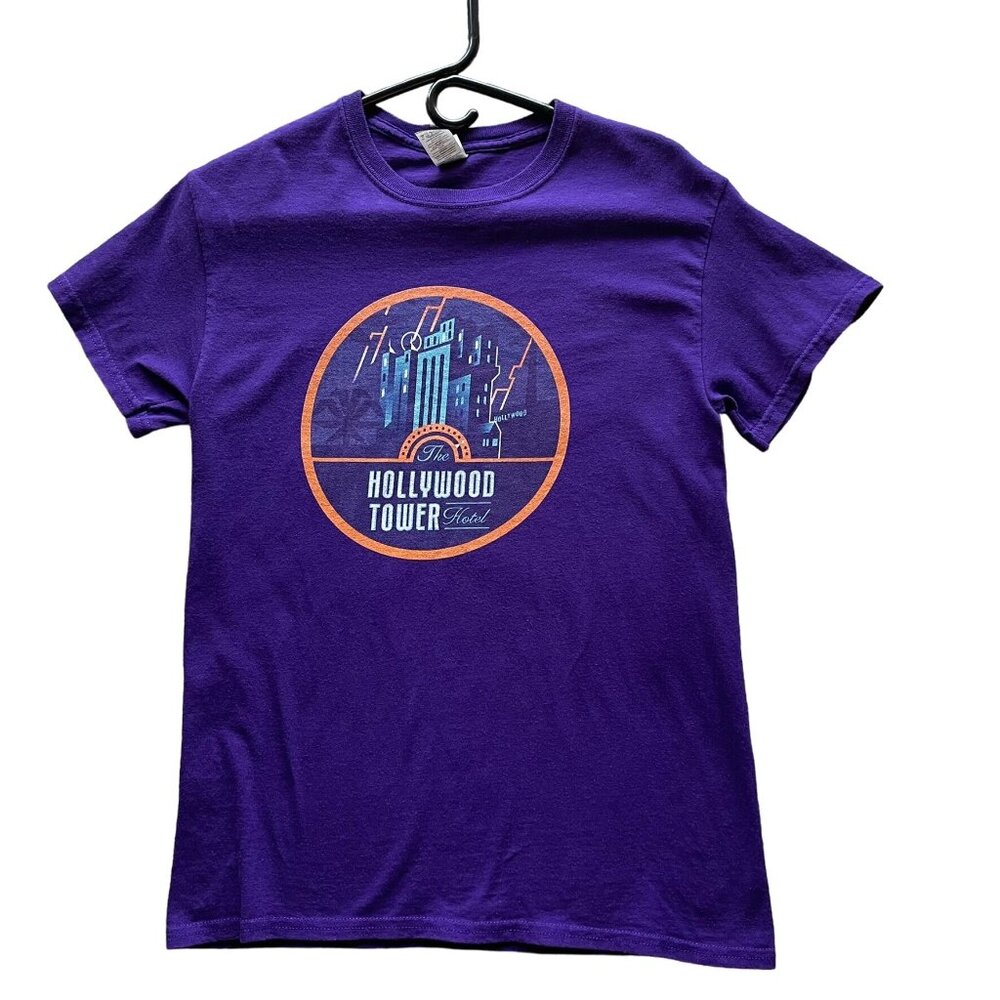 Hollywood Twilight Zone Tower of Terror Ride T Shirt Unisex Sz S Purple Disney